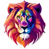 Sticker decorativ, Leu, Multicolor, 68 cm, 1215STK