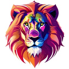 Sticker decorativ, Leu, Multicolor, 68 cm, 1215STK