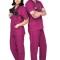 Costum medical unisex MAZALAT work wear, 1 pantalon + 1 tricou, mov, marime S - OUTLET