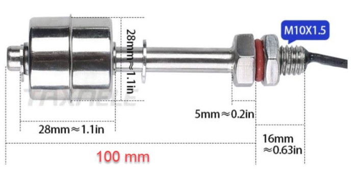 Plutitor Senzor nivel inox 100mm