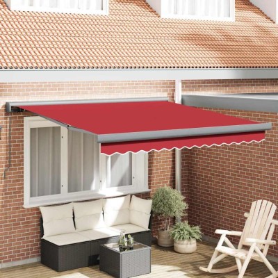 vidaXL Cortina Retractabilă Roșu 300 x 250 cm Stofă și Metal 3330155 foto
