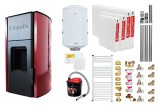 Pachet Termosemineu peleti Fornello Royal Bordeaux 25 kw, complet echipat, pompa circulatie, teava hidronix, vas expansiune, automatizare, kit evacuar