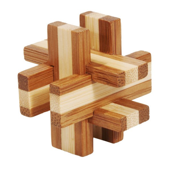 Joc logic IQ din lemn bambus in cutie metalica - 6