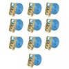 Chingi fixare cu clichet, 10 buc, 2 tone, 6 m x 38 mm, albastru