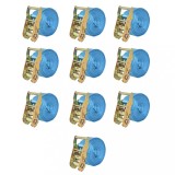 VidaXL Chingi fixare cu clichet, 10 buc, 2 tone, 6 m x 38 mm, albastru