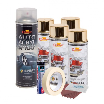 Kit complet reparatie si vopsire jante culoare Auriu Metalic, V4 foto