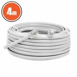 Cablu telefon RJ11 4m Fisa modulara 6P4C - fisa modulara 6P4C alb 20301