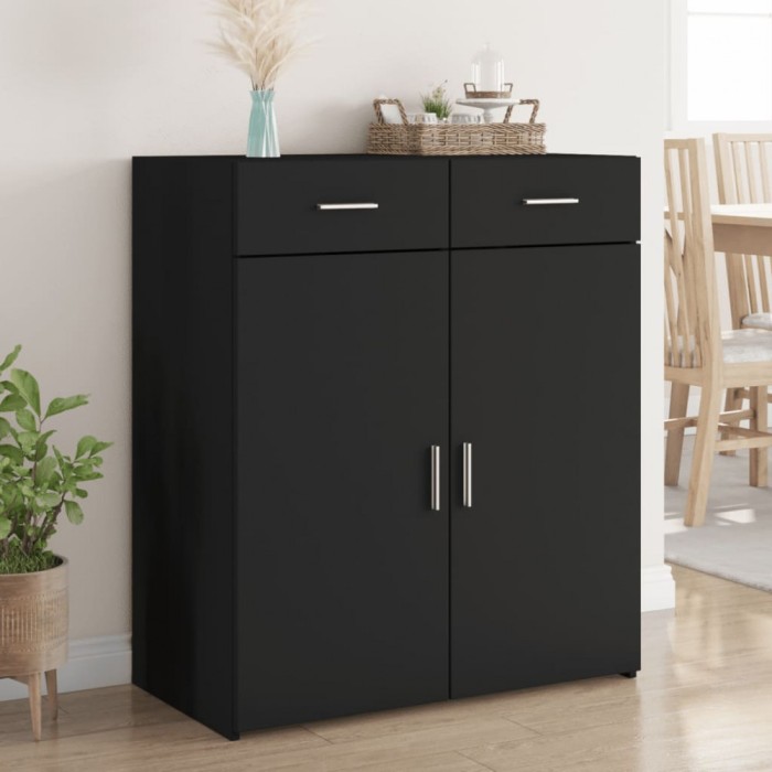 Gossi dulap, negru, 80x42,5x93 cm, lemn prelucrat
