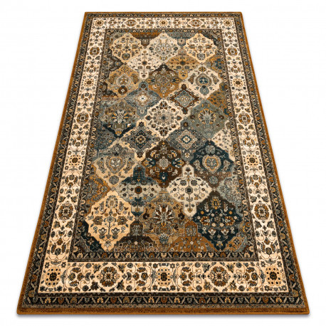 Covor de l&acirc;nă Polonia Samari Ornament jadeit maro, 235x350 cm