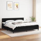 VidaXL Pat box spring cu saltea, negru, 200x200 cm, textil