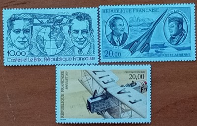 FRANTA-&amp;#039;&amp;#039;POSTA AERO- VAL . MARI-AVIOANE-set de3val.-MNH LUX-NESTAMPIL.-VEZI SCAN foto