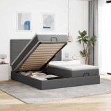 vidaXL Cadru de pat otoman cu saltele țesătură gri &icirc;nchis 160x200cm 3314514