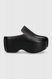 JW Anderson slapi de piele Platform Clog femei, culoarea negru, cu platforma, ANW42000A