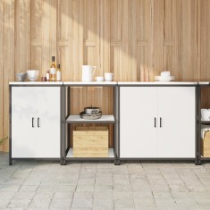 vidaXL Set de depozitare pentru bucătărie 3 pcs Alb 210 x 50 x 92 cm