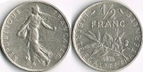 Franta 1974 - &frac12; franc, circulata