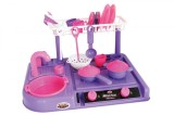 Bucatarie Copii Roz-Mov Leantoys, Accesorii Incluse, Jucarie Fetite, +3 Ani