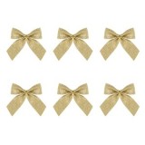 Set de 6 Fundite Decorative Auriu Glitter pentru Decorațiuni de Crăciun, CMCLASS