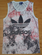 Maiou tip plasa barbat Adidas multicolor alb/negru Large nou foto