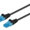 Patch cord U/UTP 6a negru 20m