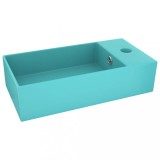 Cumpara ieftin Chiuveta de baie cu preaplin, verde deschis, ceramica