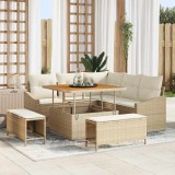 vidaXL Set de canapele pentru grădină cu pernă 8 pcs Bej Rattan poli 3362646