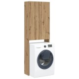 vidaXL Dulap Masina Spalat Stejar Artizanal 64x25.5x190 cm Mobilier Baie Raft Depozitare Rufe