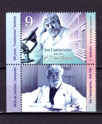 ✅RO 2021 LP 2344 ,&amp;quot; 100 de ani, Institutul &amp;bdquo;Cantacuzino&amp;rdquo; &amp;quot;, serie+ tabs+vinieta 2 ,MNH foto