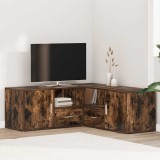 vidaXL Dulap colțar, stejar fumuriu, 200x40x45 cm, lemn prelucrat 3307832