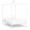 vidaXL Cadru de pat cu baldachin, alb, 120 x 200 cm, metal 284470