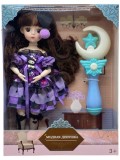Papusa Eleganta Modnaya Devushka Bruneta, Rochie Mov, Bagheta Magica, Accesorii, Peste 3 Ani