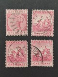 Barbados (Colonie Britanică) 1882-1892 - Lot de 4 Timbre Clasice- 4 Valori Ștampilate - Cod: -PV1