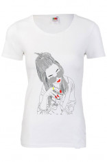 TRICOU DAMA PERSONALIZAT IMPRIMEU NICE GIRL, TRICOU DAMA IMPRIMAT PRET REDUS foto