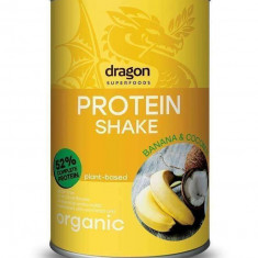 Shake proteic banane si cocos bio 450g Dragon Superfoods - 52% proteine