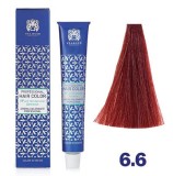 Blond inchis rosiatic 6.6 Vopsea de par cu plex si arginina Valquer 60g