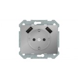 BJC Iris Priza cu USB dublu, aluminiu mercur, 18924-USB-MA - RESIGILAT