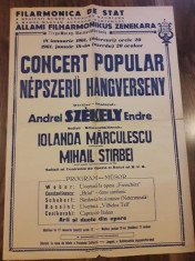 Afis Filarmonica Targu Mures 1961 RPR comunist foto