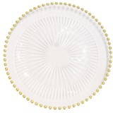 Farfurie eleganta Pufo Luxury Gold pentru desert, aperitive, 34 cm