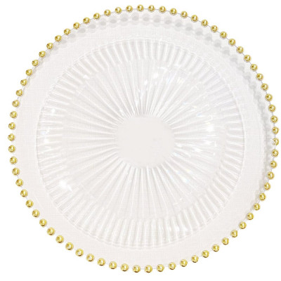 Farfurie eleganta Pufo Luxury Gold pentru desert, aperitive, 34 cm foto