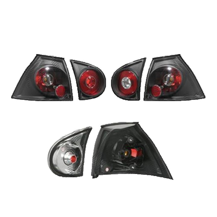 Set stopuri Spate VW Golf 5 (1k), 10.2003-05.2009, Hatchback, partea Stanga+Dreapta, negru, transparent; cu lampa interioara; cu locas bec; tuning; O