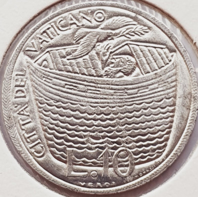 3134 Vatican 10 Lire 1975 Pavlvs VI (Noah&amp;#039;s Ark) km 127 foto