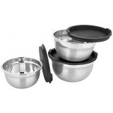 Cumpara ieftin Set 3 caserole din inox cu capace din plastic,Grunberg GR2429