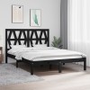 VidaXL Cadru de pat, negru, 140x190 cm, lemn masiv de pin 3103982