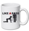 Cana alba personalizata LIKE A BOSS, 300 ml, ceramica multicolor, portelan, INOVATIX&reg;
