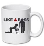 Cana alba personalizata LIKE A BOSS, 300 ml, ceramica multicolor, portelan, INOVATIX&reg;
