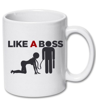 Cana alba personalizata &amp;quot;LIKE A BOSS&amp;quot; 300 ml, INOVATIX&amp;reg;. 330ml foto
