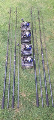 Set 4 Lansete 3,90m + 4 Mulinete Tambur 10.000 cu Fir foto
