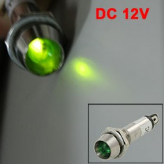 Indicator cu bec, 12V, 20x43mm, verde - 124847 foto