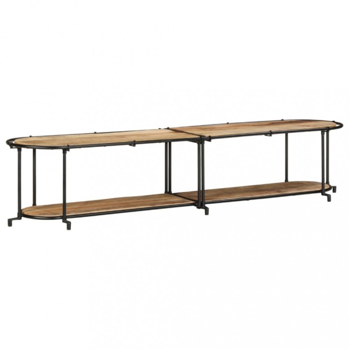 Gossi dulap tv, 200x42x40 cm, lemn masiv mango brut