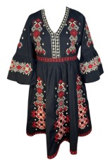 Rochie casual dama, IRA 3 , marime 3XL, negru/rosu