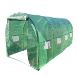 Solar de gradina 400x300x200cm cu sistem irigare, folie verde PE cu plasa 140g/mp UV, 8 ferestre, 2 usi, teava otel galvanizat 25mm